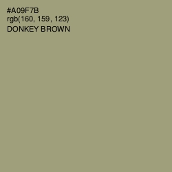 #A09F7B - Donkey Brown Color Image